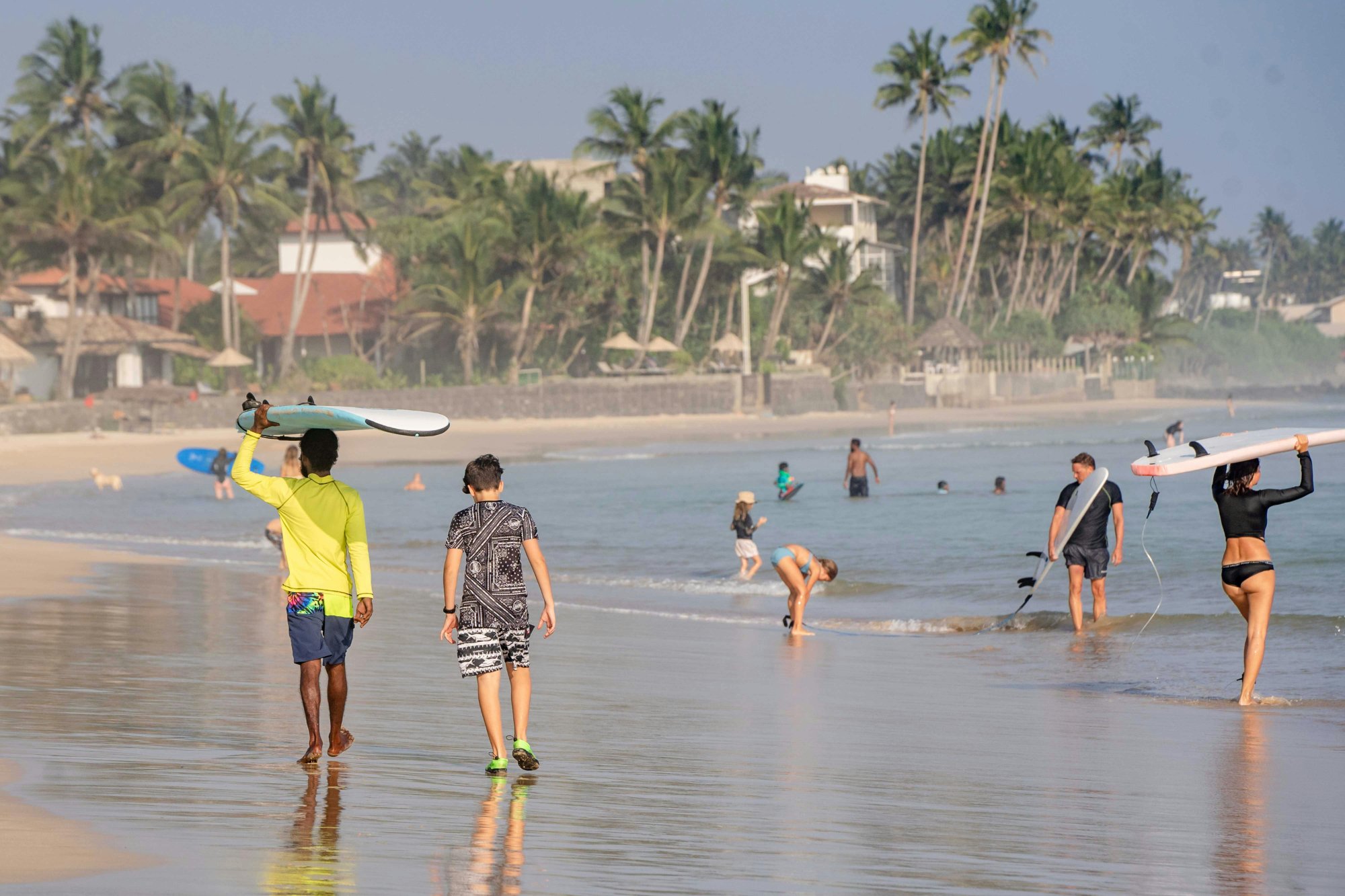 Sri Lanka beach surfing